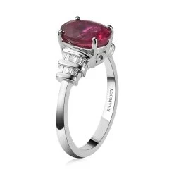 Doorbuster RHAPSODY 950 Platinum AAAA Ouro Fino Rubellite And EF VS2 Diamond Ring 4 Grams 1.90 Ctw -Jewelry store 7170373 3