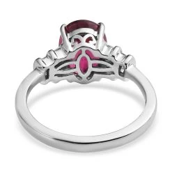 Doorbuster RHAPSODY 950 Platinum AAAA Ouro Fino Rubellite And EF VS2 Diamond Ring 4 Grams 1.90 Ctw -Jewelry store 7170373 4