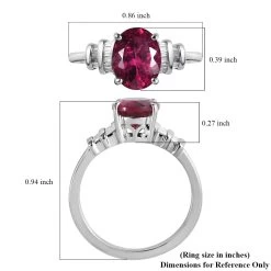 Doorbuster RHAPSODY 950 Platinum AAAA Ouro Fino Rubellite And EF VS2 Diamond Ring 4 Grams 1.90 Ctw -Jewelry store 7170373 5