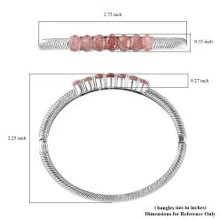 Natural Tanzanian Natronite Bangle Bracelet In Stainless Steel (8.00 In) 5.50 Ctw -Jewelry store 7173042 5