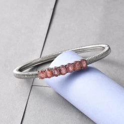Tanzanian Natronite Bangle Bracelet In Stainless Steel (8.00 In) 5.50 Ctw , Tarnish-Free, Waterproof, Sweat Proof Jewelry 9 Tanzanian Natronite Bangle Bracelet In Stainless Steel (8.00 In) 5.50 Ctw , Tarnish-Free, Waterproof, Sweat Proof Jewelry -Jewelry store 7173044 1