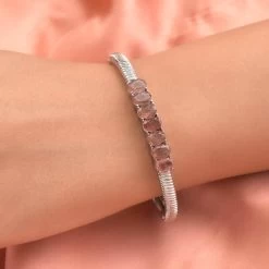 Tanzanian Natronite Bangle Bracelet In Stainless Steel (8.00 In) 5.50 Ctw , Tarnish-Free, Waterproof, Sweat Proof Jewelry 10 Tanzanian Natronite Bangle Bracelet In Stainless Steel (8.00 In) 5.50 Ctw , Tarnish-Free, Waterproof, Sweat Proof Jewelry -Jewelry store 7173044 2