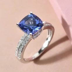 One Of A Kind Iliana 18K White Gold AAA Tanzanite And G-H SI Diamond Ring 4.35 Grams 4.20 Ctw -Jewelry store 7177250 1