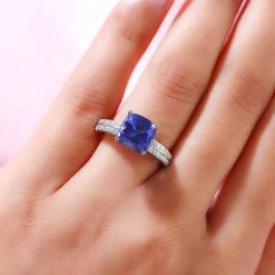 One Of A Kind Iliana 18K White Gold AAA Tanzanite And G-H SI Diamond Ring 4.35 Grams 4.20 Ctw -Jewelry store 7177250 2