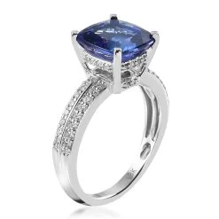 One Of A Kind Iliana 18K White Gold AAA Tanzanite And G-H SI Diamond Ring 4.35 Grams 4.20 Ctw -Jewelry store 7177250 3