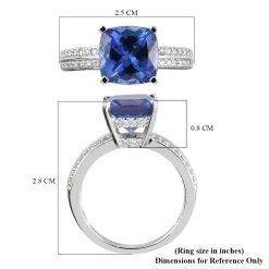 One Of A Kind Iliana 18K White Gold AAA Tanzanite And G-H SI Diamond Ring 4.35 Grams 4.20 Ctw -Jewelry store 7177250 5