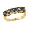 Natural Parti Sapphire 5 Stone Ring In Vermeil Yellow Gold Over Sterling Silver 1.60 Ctw -Jewelry store 7177489
