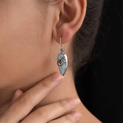 Sajen Silver Larimar And Celestial Swiss Blue Mystic Quartz Dangle Earrings In Platinum Over Sterling Silver 18.25 Ctw 9 Sajen Silver Larimar And Celestial Swiss Blue Mystic Quartz Dangle Earrings In Platinum Over Sterling Silver 18.25 Ctw -Jewelry store 7180123 2