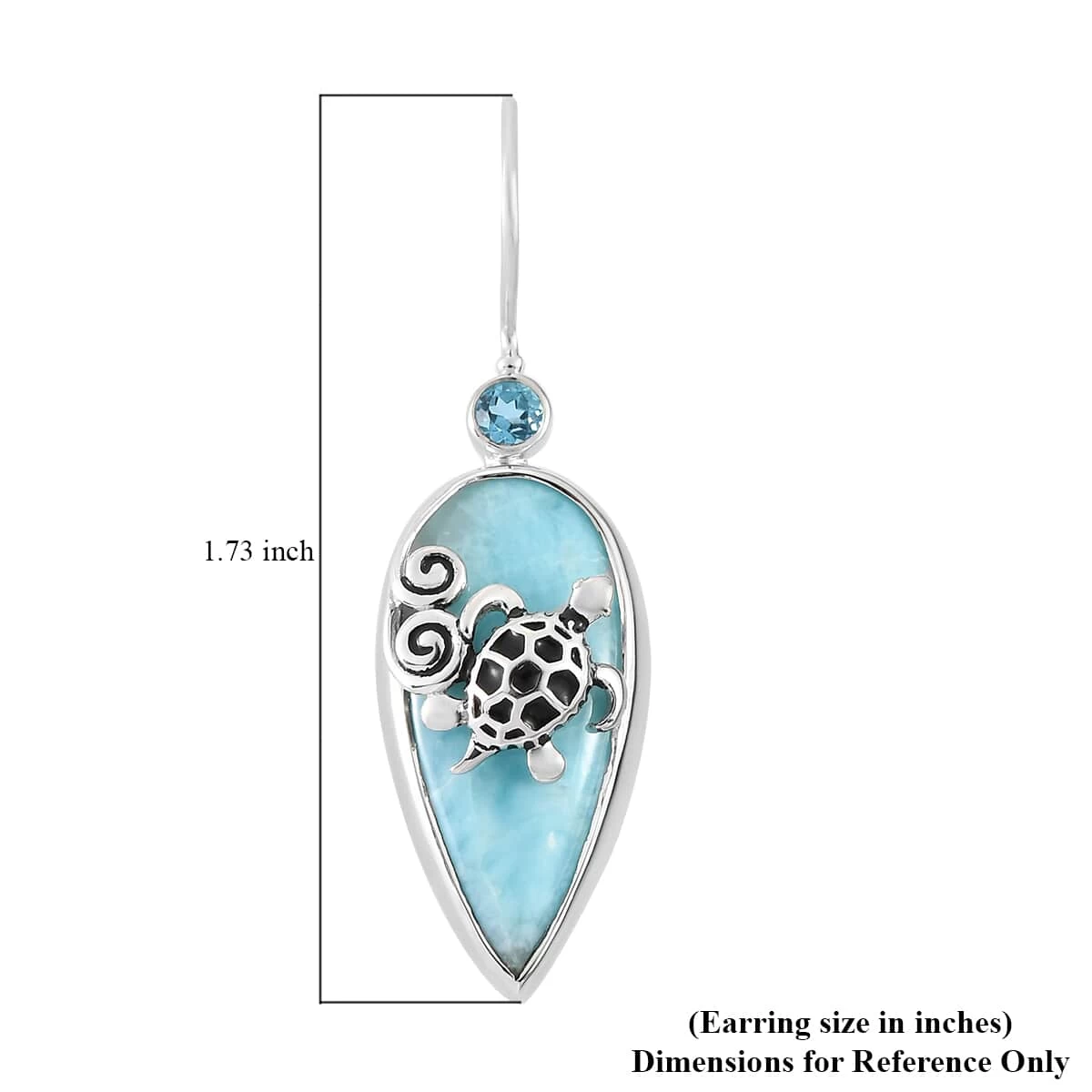 Sajen Silver Larimar And Celestial Swiss Blue Mystic Quartz Dangle Earrings In Platinum Over Sterling Silver 18.25 Ctw 7 Sajen Silver Larimar And Celestial Swiss Blue Mystic Quartz Dangle Earrings In Platinum Over Sterling Silver 18.25 Ctw - Image 5