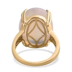 Doorbuster LUXORO 10K Yellow Gold AAA Ethiopian Welo Opal And G-H I3 Diamond Ring 3.40 Grams 10.65 Ctw Image Number 0 Doorbuster LUXORO 10K Yellow Gold AAA Ethiopian Welo Opal A -Jewelry store 7188040 4