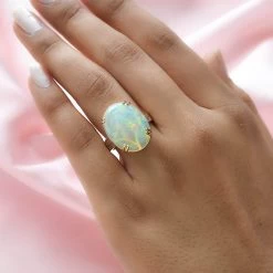 Luxoro 10K Yellow Gold AAA Ethiopian Welo Opal And G-H I3 Diamond Ring 11.65 Ctw 10 Luxoro 10K Yellow Gold AAA Ethiopian Welo Opal And G-H I3 Diamond Ring 11.65 Ctw -Jewelry store 7188044 2