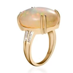 Luxoro 10K Yellow Gold AAA Ethiopian Welo Opal And G-H I3 Diamond Ring 11.65 Ctw 11 Luxoro 10K Yellow Gold AAA Ethiopian Welo Opal And G-H I3 Diamond Ring 11.65 Ctw -Jewelry store 7188044 3