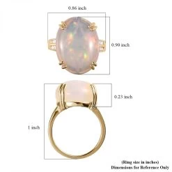 Luxoro 10K Yellow Gold AAA Ethiopian Welo Opal And G-H I3 Diamond Ring 11.65 Ctw 13 Luxoro 10K Yellow Gold AAA Ethiopian Welo Opal And G-H I3 Diamond Ring 11.65 Ctw -Jewelry store 7188044 5