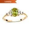 Doorbuster LUXORO 14K Yellow Gold AAA Sava Sphene And G-H I3 Diamond Ring 2.25 Grams 1.10 Ctw -Jewelry store 7188147