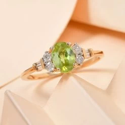 Doorbuster LUXORO 14K Yellow Gold AAA Sava Sphene And G-H I3 Diamond Ring 2.25 Grams 1.10 Ctw 9 Doorbuster LUXORO 14K Yellow Gold AAA Sava Sphene And G-H I3 Diamond Ring 2.25 Grams 1.10 Ctw -Jewelry store 7188147 1