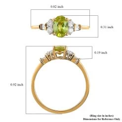 Doorbuster LUXORO 14K Yellow Gold AAA Sava Sphene And G-H I3 Diamond Ring 2.25 Grams 1.10 Ctw 13 Doorbuster LUXORO 14K Yellow Gold AAA Sava Sphene And G-H I3 Diamond Ring 2.25 Grams 1.10 Ctw -Jewelry store 7188147 5