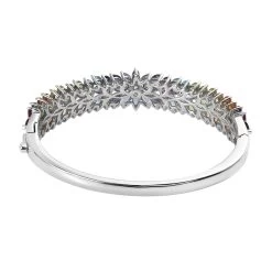 Multi Gemstone Bangle Bracelet In Platinum Over Sterling Silver (6.50 In) 11.15 Ctw -Jewelry store 7191601 4