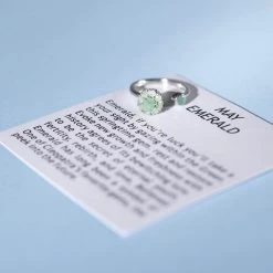 Socoto Emerald May Birthstone Anxiety Spinner Openable Band Ring In Platinum Over Sterling Silver (Large Adjustable Size 9-11) 0.75 Ctw -Jewelry store 7193678 3