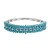 Doorbuster American Natural Sleeping Beauty Turquoise Bangle Bracelet In Platinum Over Sterling Silver (6.50 In) 21 Grams 9.15 Ctw -Jewelry store 7194500