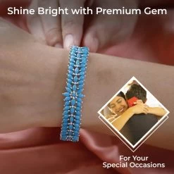 Doorbuster American Natural Sleeping Beauty Turquoise Bangle Bracelet In Platinum Over Sterling Silver (6.50 In) 21 Grams 9.15 Ctw -Jewelry store 7194500 2