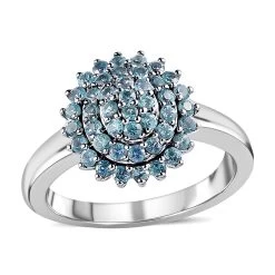 DOORBUSTER Narsipatnam Alexandrite Cluster Ring In Rhodium And Platinum Over Sterling Silver 1.00 Ctw