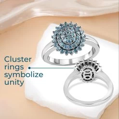 DOORBUSTER Narsipatnam Alexandrite Cluster Ring In Rhodium And Platinum Over Sterling Silver 1.00 Ctw -Jewelry store 7194745 3