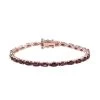 Premium American Arizona Anthill Garnet, Natural Champagne Diamond (0.30 Cts) Tennis Bracelet In Vermeil RG Over Sterling Silver (6.50 In) (7.40 G) 7.40 Ctw 1 Premium American Arizona Anthill Garnet, Natural Champagne Diamond (0.30 Cts) Tennis Bracelet In Vermeil RG Over Sterling Silver (6.50 In) (7.40 G) 7.40 Ctw -Jewelry store 7196321