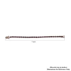 Premium American Arizona Anthill Garnet, Natural Champagne Diamond (0.30 Cts) Tennis Bracelet In Vermeil RG Over Sterling Silver (6.50 In) (7.40 G) 7.40 Ctw -Jewelry store 7196321 4