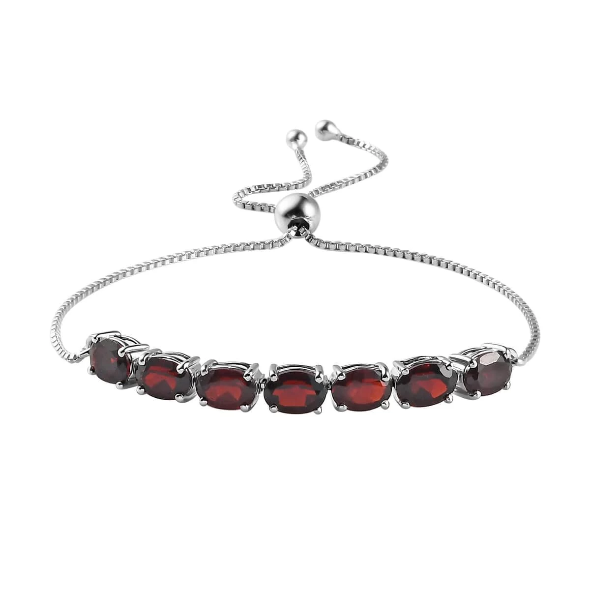 Doorbuster Mozambique Garnet Bolo Bracelet In Platinum Over Sterling Silver 7.25 Ctw 3 Doorbuster Mozambique Garnet Bolo Bracelet In Platinum Over Sterling Silver 7.25 Ctw