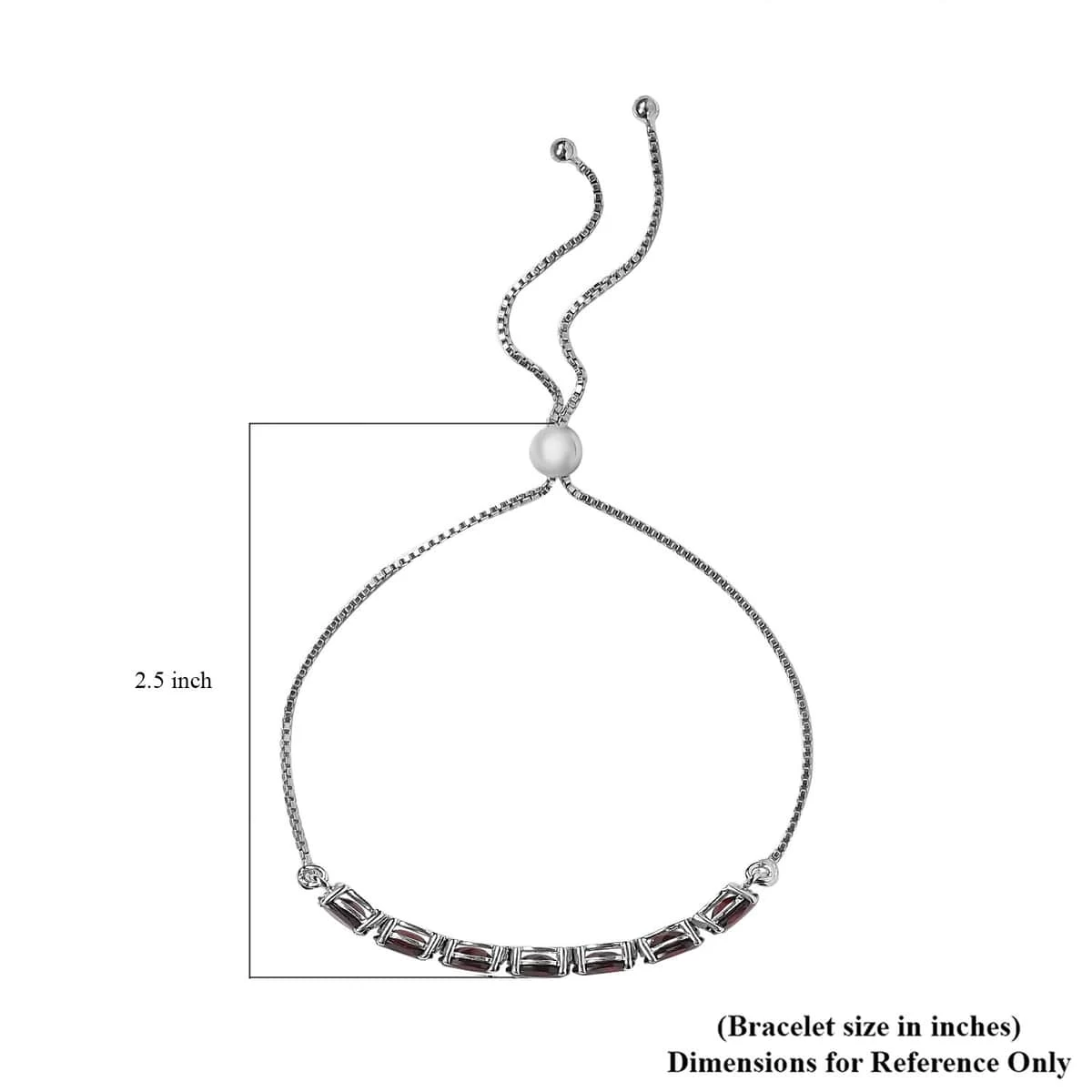 Doorbuster Mozambique Garnet Bolo Bracelet In Platinum Over Sterling Silver 7.25 Ctw 7 Doorbuster Mozambique Garnet Bolo Bracelet In Platinum Over Sterling Silver 7.25 Ctw - Image 5