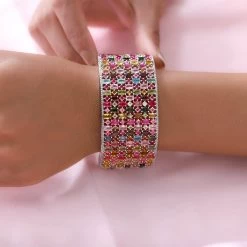 Multi Tourmaline Bracelet, Silver Cuff Bracelet , Sterling Silver Bracelet , Cuff Bracelet For Women (7.25 In) 26.35 Ctw 10 Multi Tourmaline Bracelet, Silver Cuff Bracelet , Sterling Silver Bracelet , Cuff Bracelet For Women (7.25 In) 26.35 Ctw -Jewelry store 7196943 2