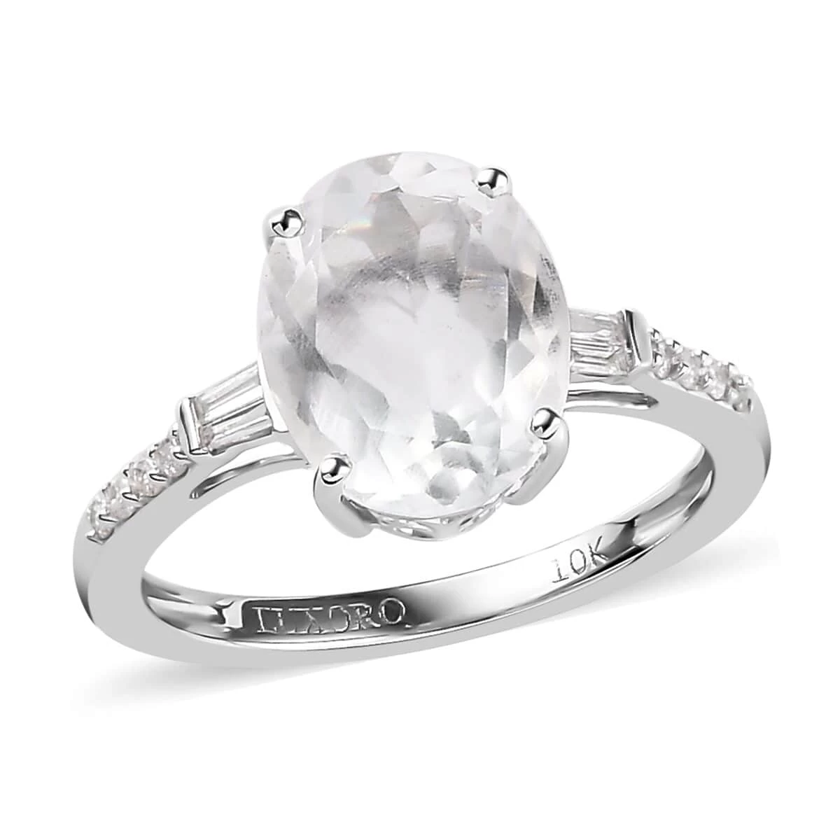 Luxoro 10K White Gold Premium Mexican Hyalite Opal And Diamond Ring 2.00 Ctw 3 Luxoro 10K White Gold Premium Mexican Hyalite Opal And Diamond Ring 2.00 Ctw