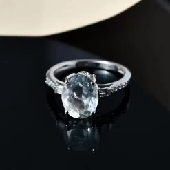 Luxoro 10K White Gold Premium Mexican Hyalite Opal And Diamond Ring 2.00 Ctw 9 Luxoro 10K White Gold Premium Mexican Hyalite Opal And Diamond Ring 2.00 Ctw -Jewelry store 7196991 1