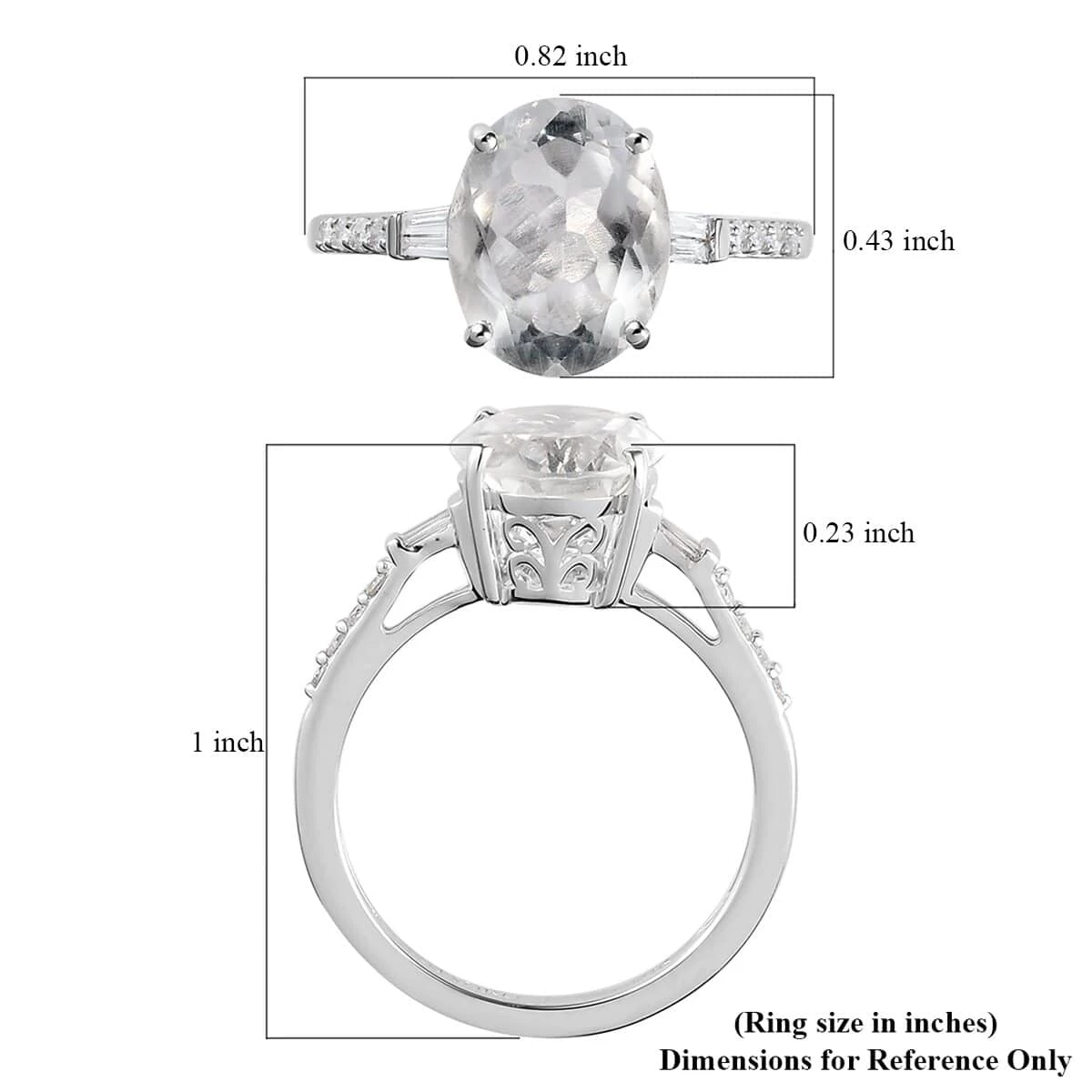 Luxoro 10K White Gold Premium Mexican Hyalite Opal And Diamond Ring 2.00 Ctw 8 Luxoro 10K White Gold Premium Mexican Hyalite Opal And Diamond Ring 2.00 Ctw - Image 6