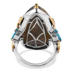 Madagascar Fire Labradorite, Multi Gemstone Ring In Vermeil YG And Platinum Over Sterling Silver 24.70 Ctw -Jewelry store 7197701 4
