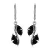 Thai Black Spinel Lever Back Earrings In Stainless Steel 2.65 Ctw -Jewelry store 7198304