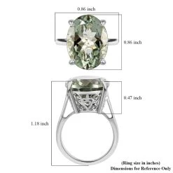 Doorbuster Montezuma Prasiolite Solitaire Ring In Platinum Over Sterling Silver 15.00 Ctw -Jewelry store 7198649 7