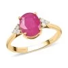 LUXORO 10K Yellow Gold AAA Mozambique Ruby And G-H I2 Diamond Ring 2.30 Ctw -Jewelry store 7199419