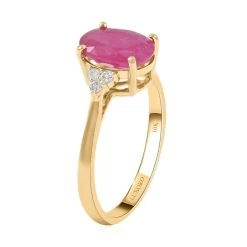 LUXORO 10K Yellow Gold AAA Mozambique Ruby And G-H I2 Diamond Ring 2.30 Ctw -Jewelry store 7199419 3