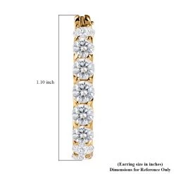 Moissanite Hoop Earrings In Vermeil Yellow Gold Over Sterling Silver 3.85 Ctw 11 Moissanite Hoop Earrings In Vermeil Yellow Gold Over Sterling Silver 3.85 Ctw -Jewelry store 7199961 4
