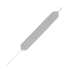 Austrian Crystal Multi Strand Bracelet In Silvertone (7.50-9.50In)