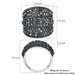 Doorbuster Blue Diamond (IR) Ring In Platinum Over Sterling Silver 2.10 Ctw -Jewelry store 7209455 5