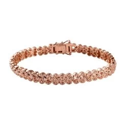 Natural Pink Diamond Bracelet In Vermeil RG Over Sterling Silver, Natural Diamond, Anniversary Gifts (7.25 In) 1.50 Ctw
