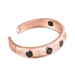 Artisan Crafted Elite Shungite Cuff Bracelet In 14K RG Over Copper With Magnet (7.25 In) 7.00 Ctw -Jewelry store 7210708 3