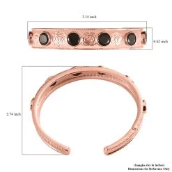 Artisan Crafted Elite Shungite Cuff Bracelet In 14K RG Over Copper With Magnet (7.25 In) 7.00 Ctw -Jewelry store 7210708 6