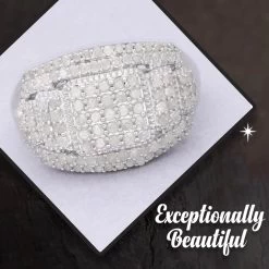 Diamond Deco Cluster Ring, Diamond Ring, Diamond Cluster Ring, Platinum Over Sterling Silver Ring 1.10 Ctw 10 Diamond Deco Cluster Ring, Diamond Ring, Diamond Cluster Ring, Platinum Over Sterling Silver Ring 1.10 Ctw -Jewelry store 7211498 1