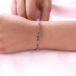 Jenipapo Andalusite Tennis Bracelet In Platinum Over Sterling Silver (6.50 In) 8.35 Grams 7.50 Ctw -Jewelry store 7212476 2