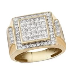NY Closeout 10K Yellow Gold Diamond Men's Ring 8.85 Grams 2.00 Ctw
