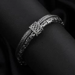 Bali Legacy Sterling Silver Tulang Naga And Borobudur Bracelet (7.50 In) 39.60 Grams -Jewelry store 7214201 1