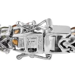 Multi-Tourmaline Double-Row Bracelet In Platinum Over Sterling Silver (7.25 In) 14.65 Ctw -Jewelry store 7214530 3